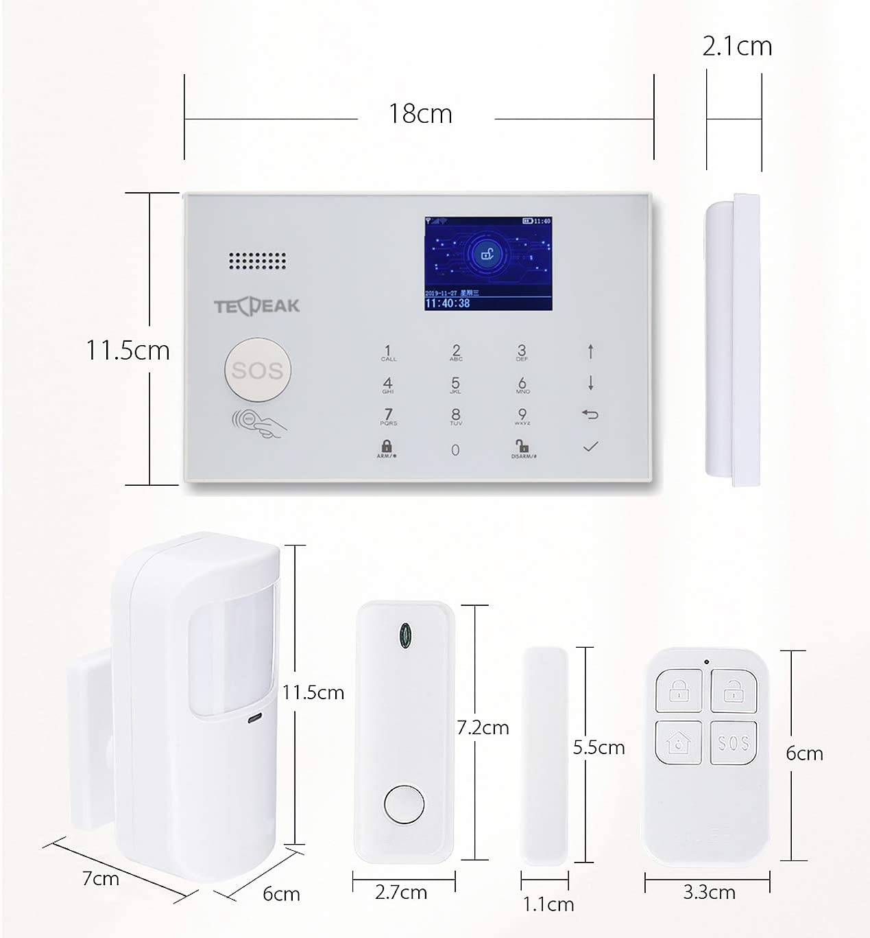 A2 - WLAN-/GSM-Alarmsystem (Weiß)